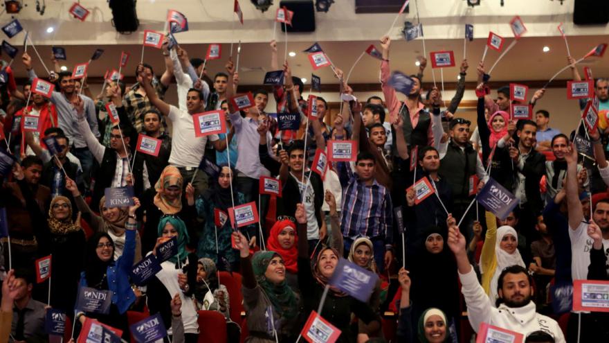 Youth debate participants in Jordan